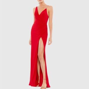 Mag Duggal Red Evening Gown